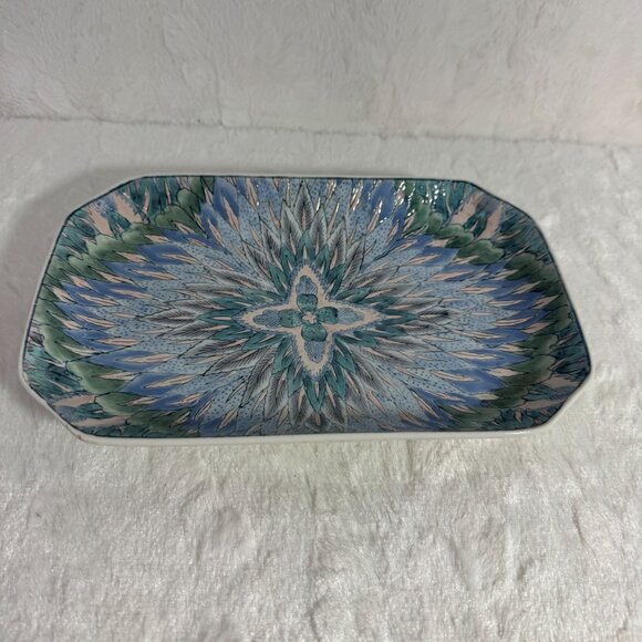Decorative Dynasty Vintage Toyo Plate Plumage 1980s Modern Geometric Macau - Picture 2 of 8